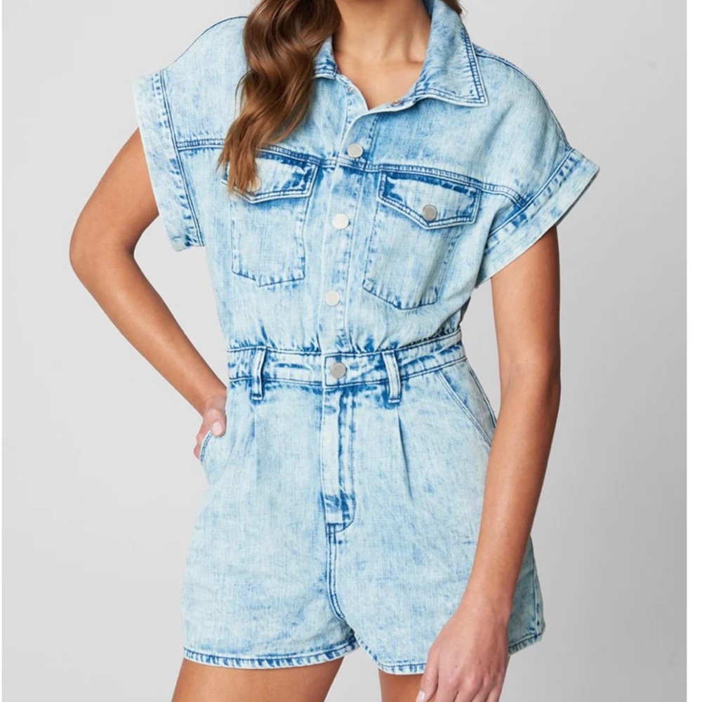 BlankNYC Head Backstage Denim Romper Medium